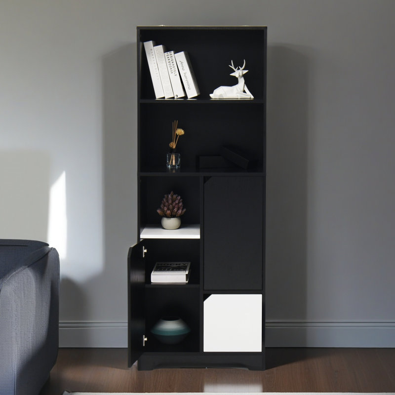 Grande bibliothèque avec armoire de rangement en bois