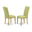 L'ensemble de mobilier de salle à manger 5 pièces comprend une table de salle à manger rectangulaire et 4 chaises rembourrées en tissu Limelight, en chêne-2077066033-2143611062-2077066032
