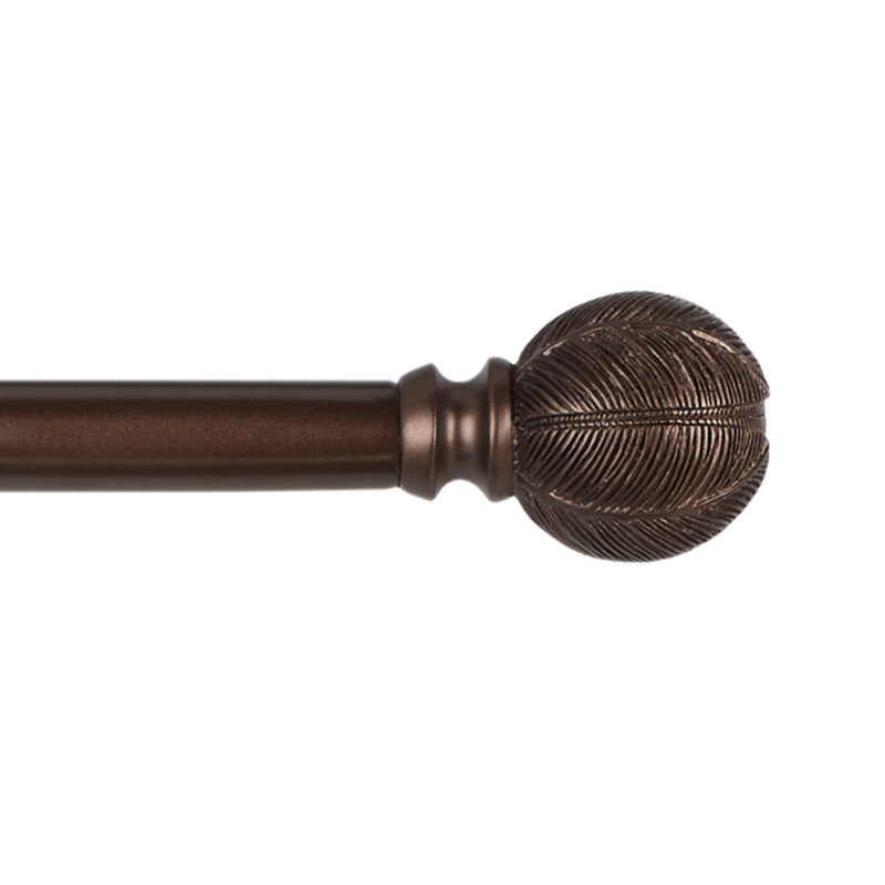 Ensemble de tringle à rideaux et de faîteau de fenêtre 1 "Exclusive Home Acanthus, réglable, Bronze huilé, 66'' - 120''