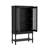 62'' H X 35 '' W Bookcase With Patterned Glass Doors And Open Shelve-2035642169