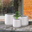 Tali 3 Piece Round Concrete Planter, Outdoor Indoor Large Planter Pots Containers with Drainage Holes for Set-2097808895