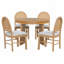 5-Piece Round Dining Table With 16" Middle Leaf & 4 Upholstered Chairs-1340637215