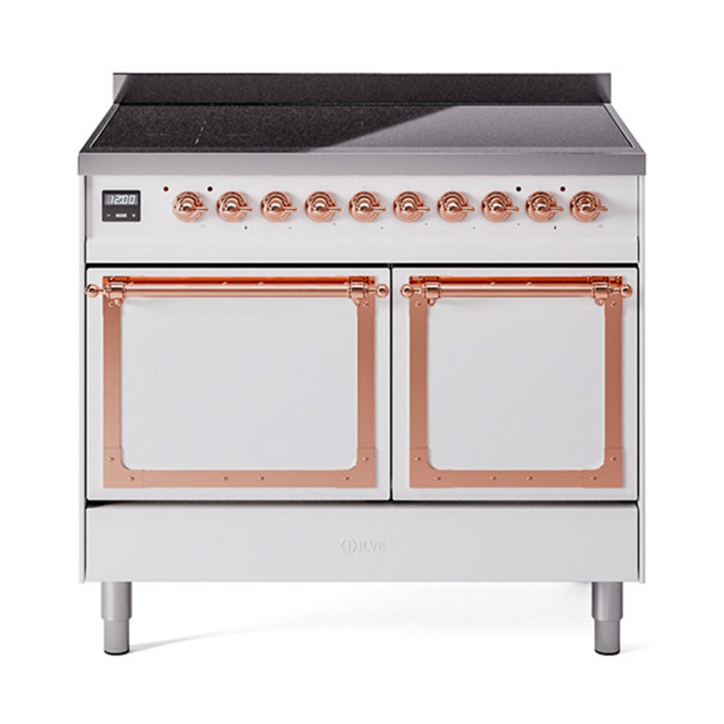 ILVE Nostalgie II Noblesse 40 po à induction, Blanc / Cuivre