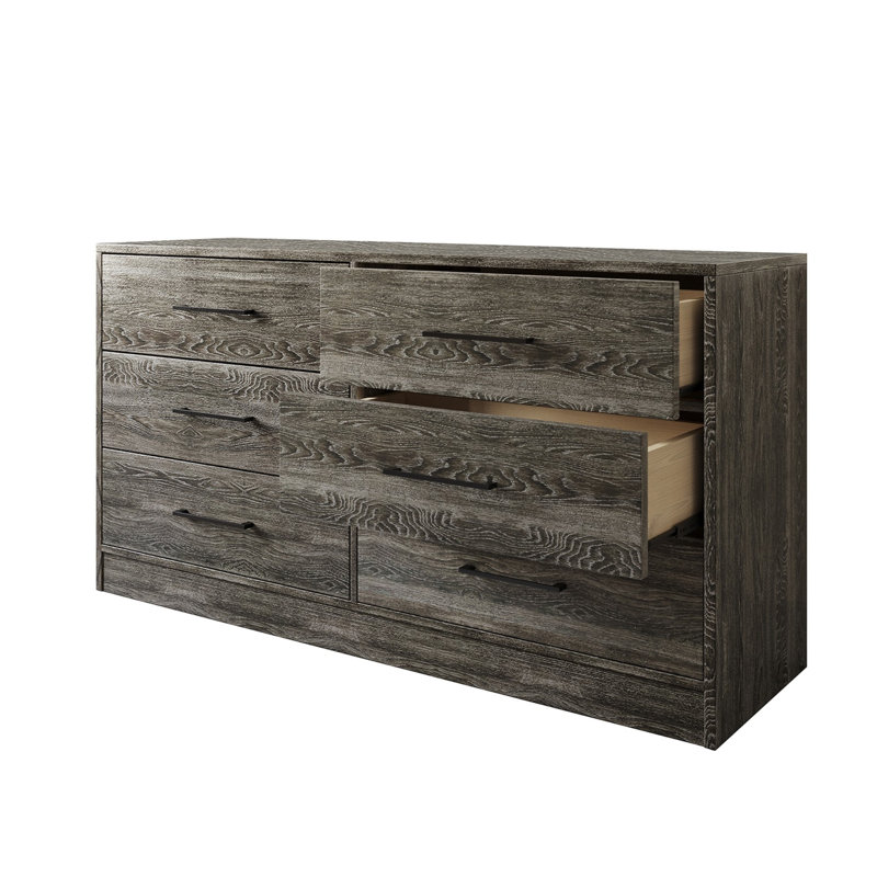 Commode 6 tiroirs, Gris foncé