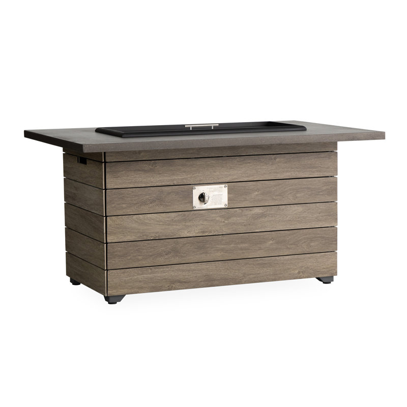 Frontier 25.8" H x 50" W Aluminum Propane Outdoor Fire Pit Table with Lid