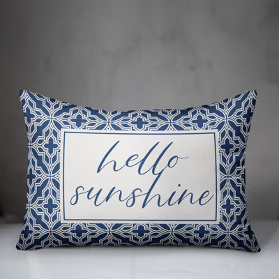 Hello Sunshine Quatrefoils Outdoor Rectangular Pillow Cover and Insert
