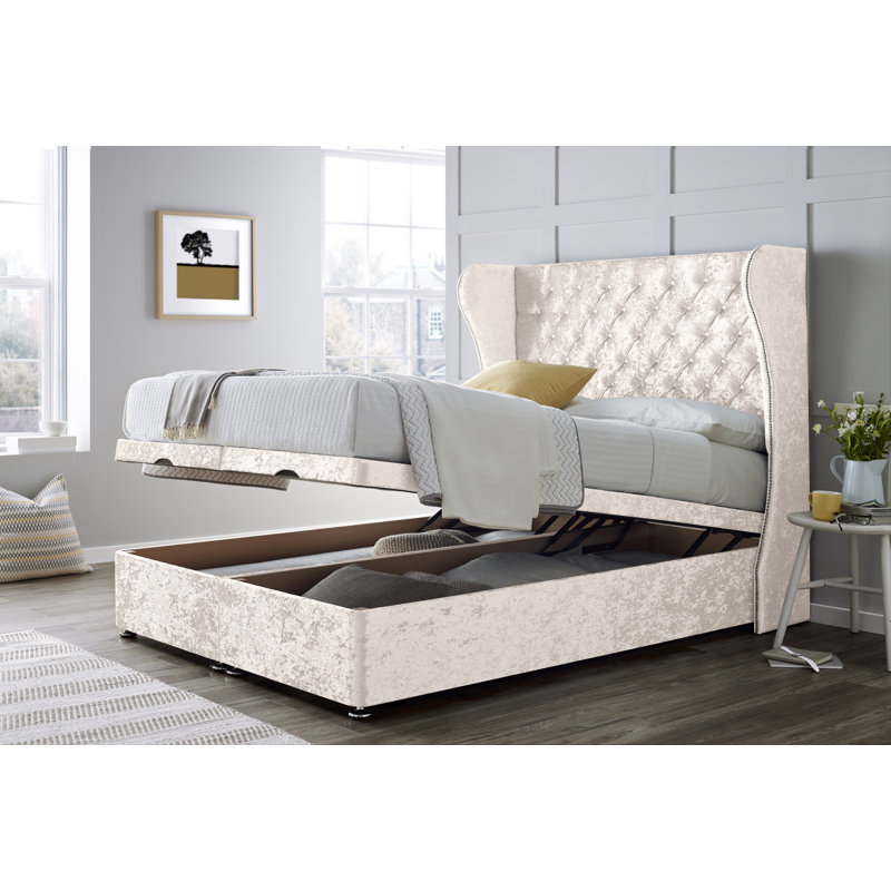 Divan Bed with 54" Floorstanding Headboard, Cream, Super King (6')