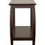 Élégante console cappuccino rectangulaire avec tablette fonctionnelle et pieds inclinés élégants