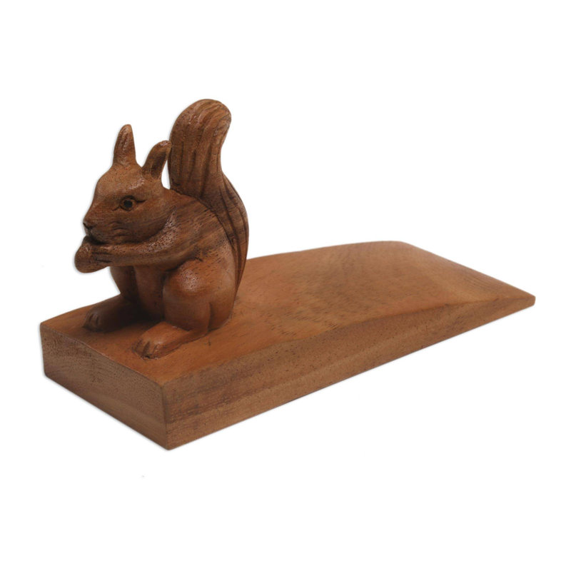 Butée de plancher de coin en bois écureuil utile Rodrigo, Brun