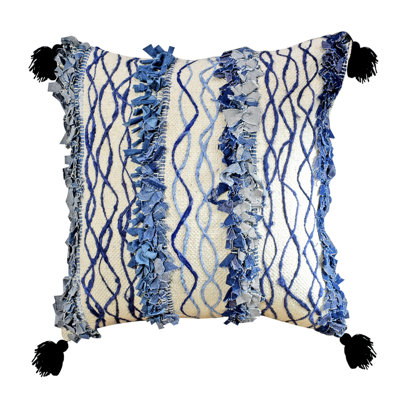 Fringed Cotton Throw Pillow