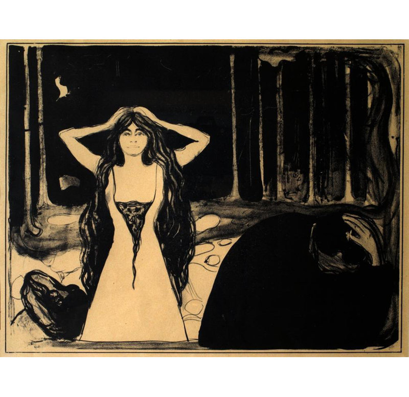 "Thunder" par Edvard Munch - Art mural sur toile tendue avec châssis, H 24 po x l 17 po