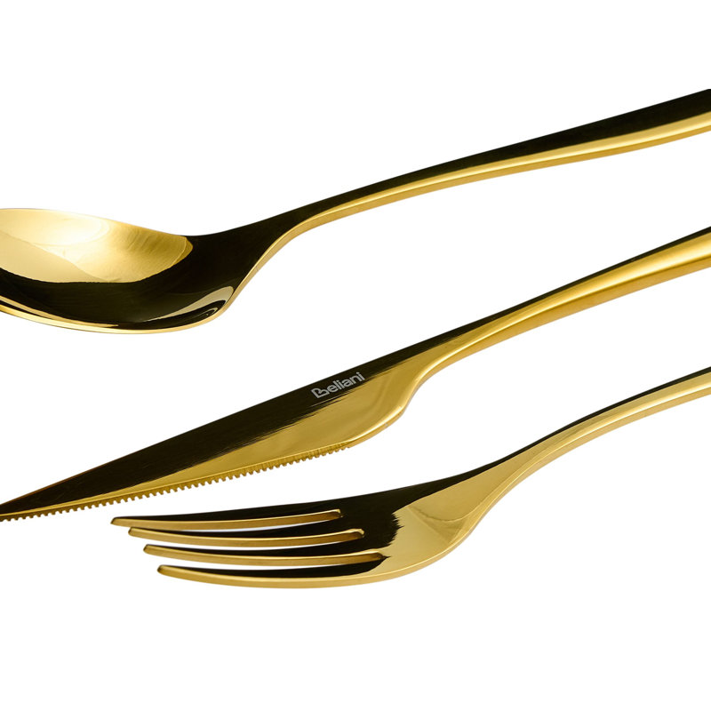 30 Piece Cutlery Set FARFALLE Black, Gold