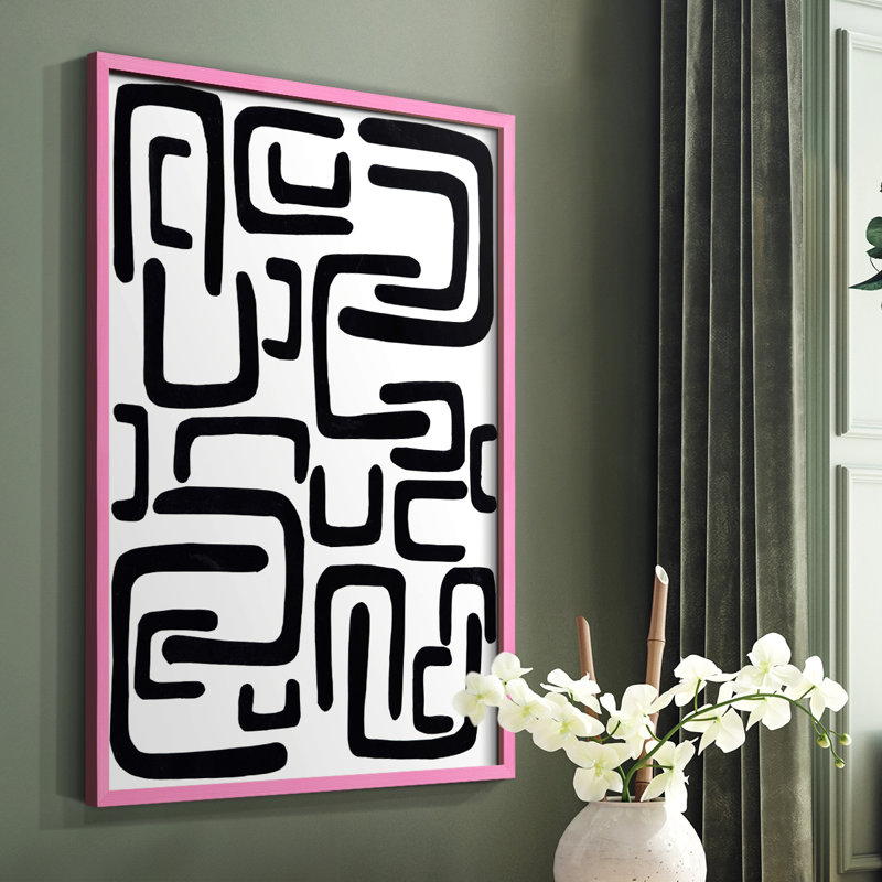 Shuffle II, reproduction encadrée - bois massif, H 10 po x l 8 po, Rose