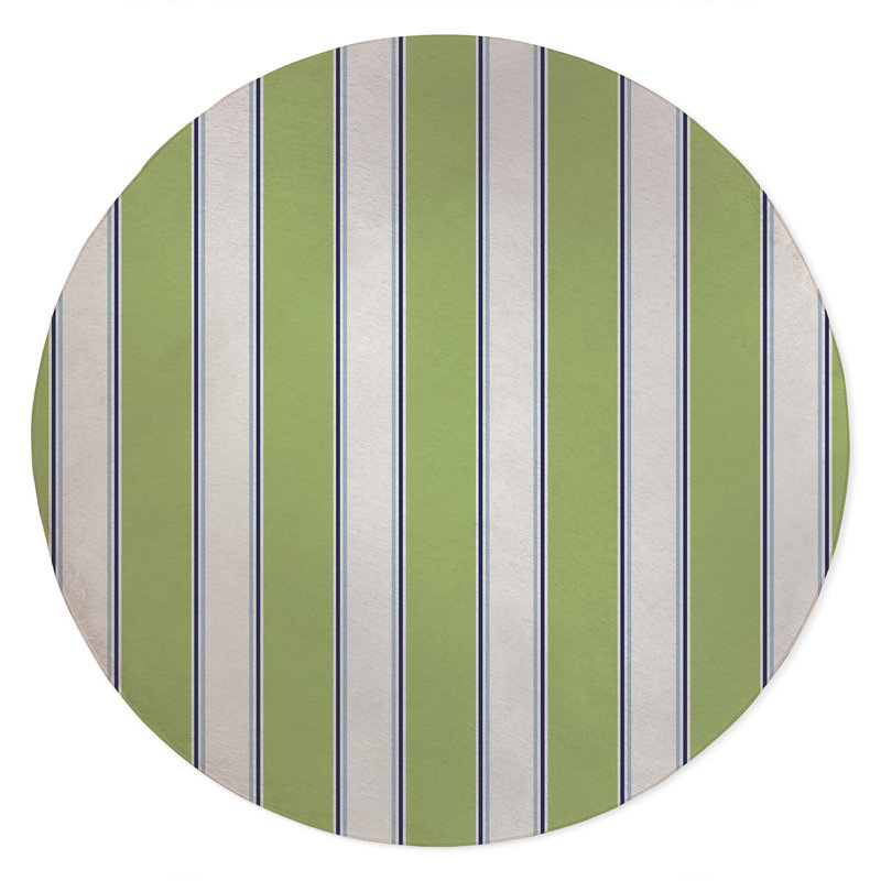 Tapis d'extérieur à rayures Cabana, Rond 5 pi