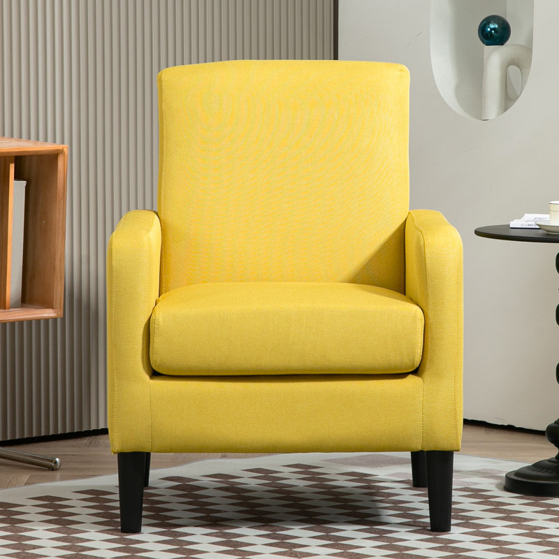 upholstery 26.2'' wide armchair, Mustard Yellow Polyester