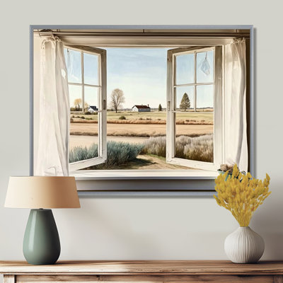 «Window to Landscape Views III - Farm Landscape», art encadré