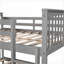 Structure de lit superposé double au-dessus de double - aucun sommier nécessaire, gris, pour la chambre à coucher / chambre d'amis-362681103