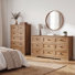 Farmhouse 2-Piece Bedroom Furniture Set With 6 Drawer Dresser & 9 Drawer Chest, Wood Storage Collection