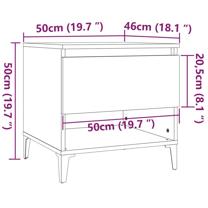Leegan Side Table Set, Concrete Grey