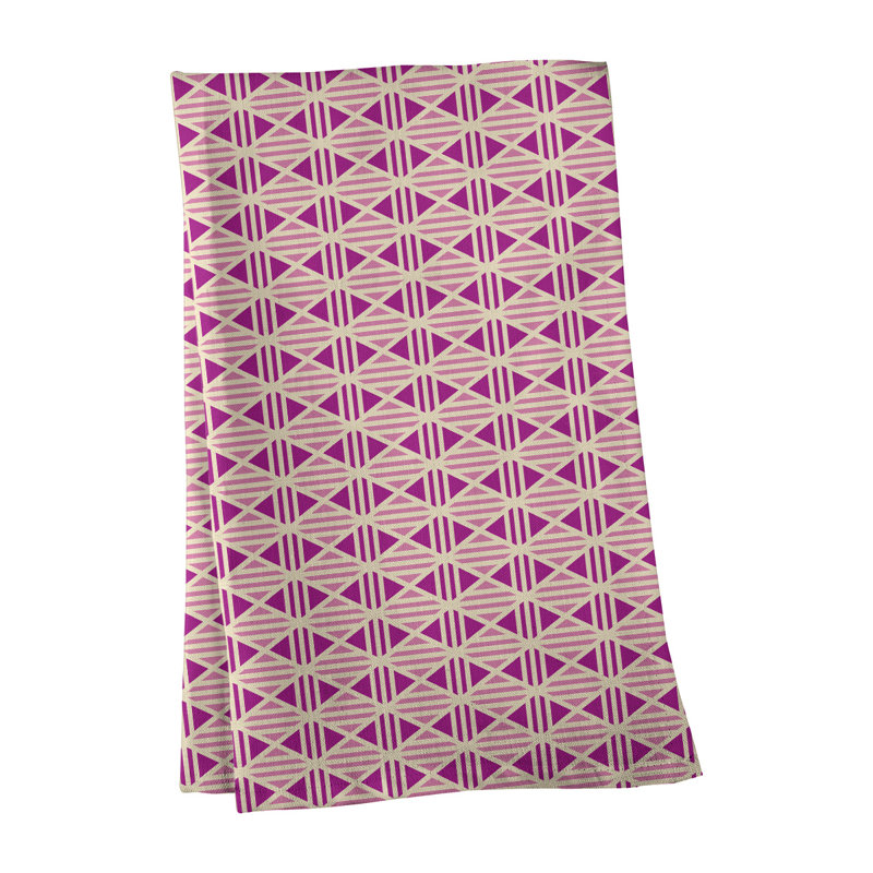 Serviette de thé à losanges doublés Mcguigan, Polyester sergé, Rose / Mauve
