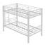 Convertible Metal Bunk Bed Twin Size Iron 1-Piece Bunk Bed White - 2-in-1 Design Separates into Two Single Beds-2047419721