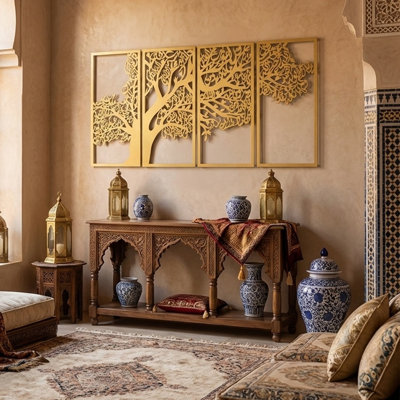 Metal Tree of Surahs (4 Quls) Islamic Wall Art Set of 4
