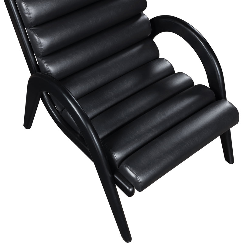 Fauteuil d'appoint en cuir Randal, Cuir végétalien noir, Noir, noir, noir, noir