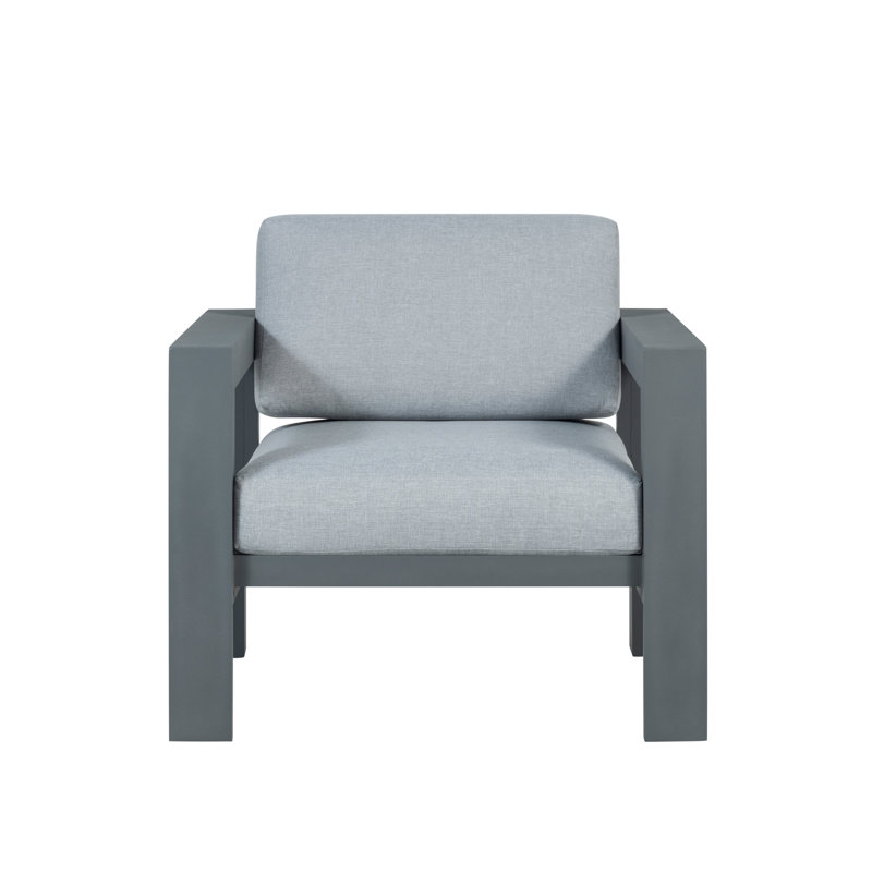 Kairis Metal Outdoor Lounge Chair, Gray