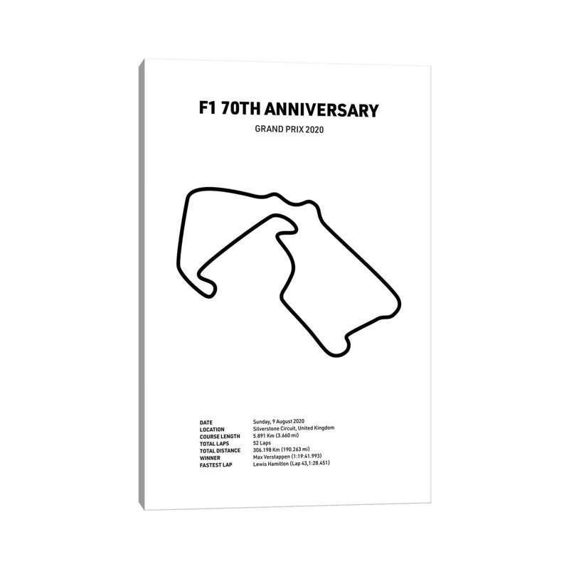 Formula 1 70th Anniversary (White) by Avesix - Wrapped Canvas Print, 66.04 cm H x 45.72 cm W