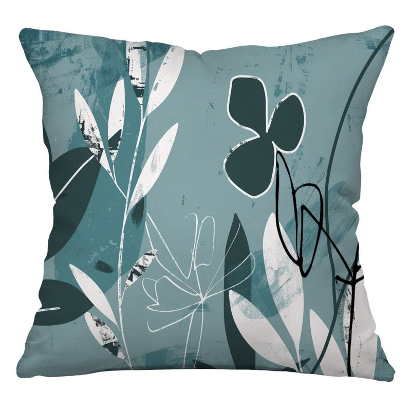 Coussin décoratif réversible Botanical Nature Illustration, H 26 po x l 26 po