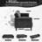 82.7'' Faux Leather Futon Couch,Mid Century Modern Faux Leather Convertible Sofa with Adjustable Backrest and Armrest-1970092033