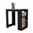 Arial Kitchen Island In Melamine With A Door And Open Storage, Black/Natural Oak