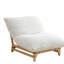 Canapé d'appoint sans accoudoirs, canapé simple décontracté, tissu velours côtelé, pour le salon et la chambre à coucher, avec dossier, siège simple, blanc cassé