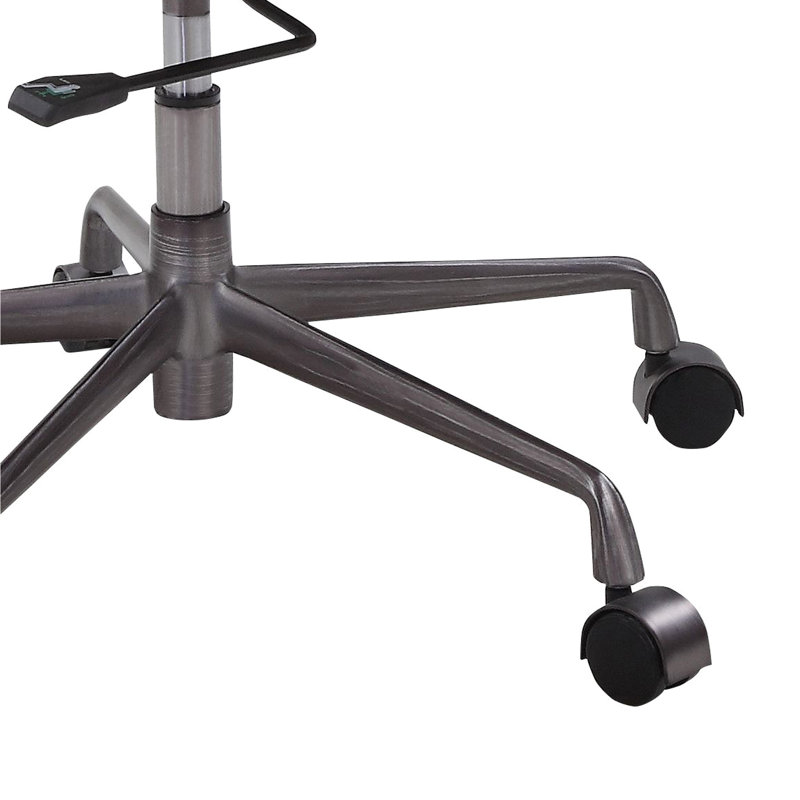 Chaise de bureau rotative à 360 degrés avec siège réglable, fabrication en cuir fleur, base à 5 branches et roulettes, capacité de poids de 220 lb, siège de 19 po, matériau de tournage vertical de 19 à 22 po, avec