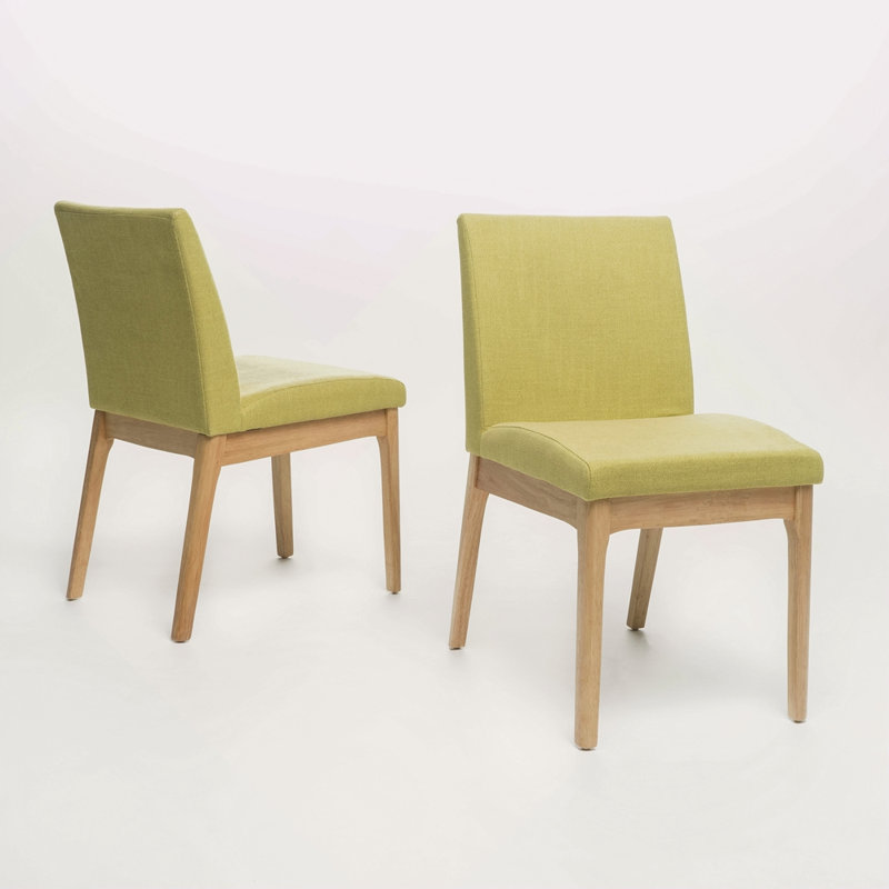 Chaise de salle à manger (ensemble de 2), Naturel, Vert