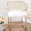 Chaise rembourrée à dossier à lattes blanche