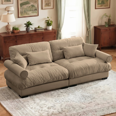 93.7" Velvet Upholstered Sofa