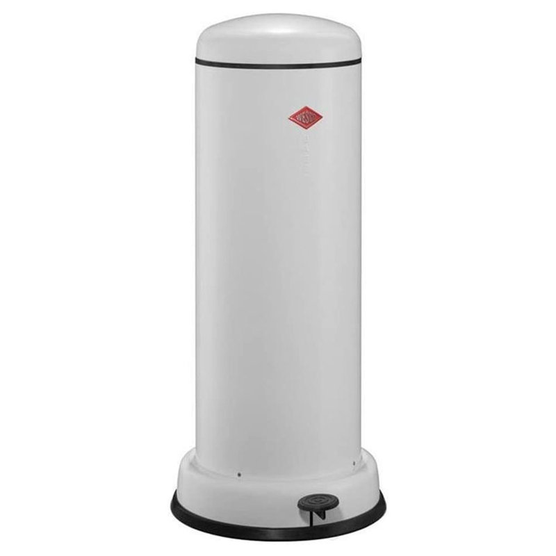 Wesco Big Baseboy Waste Bin with Damper Stainless Steel 30L, Matt Graphite, White