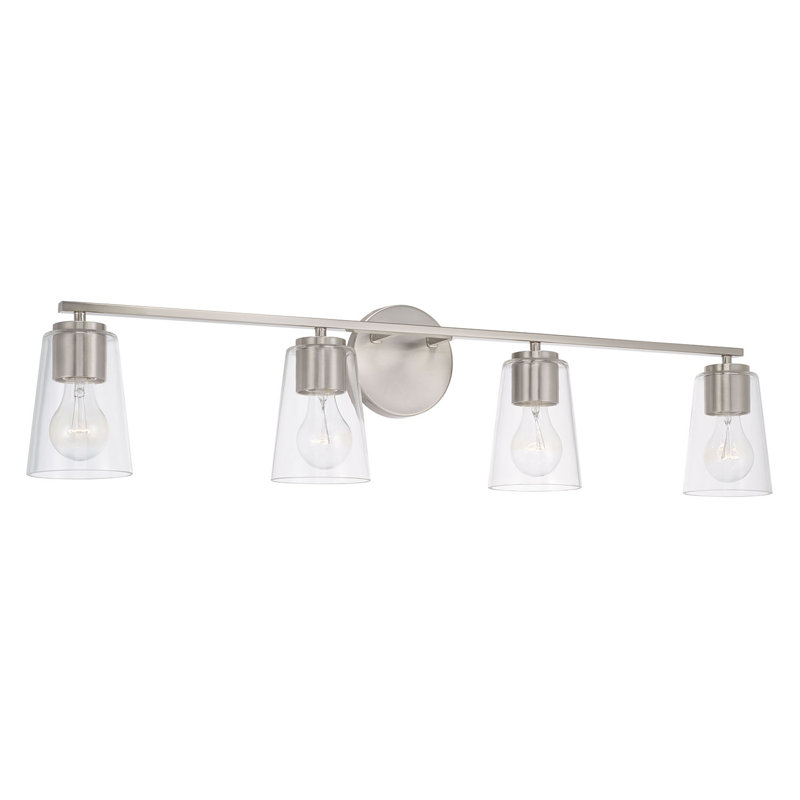 4 - Light Dimmable Vanity Light, Brushed Nickel