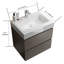 Meuble-lavabo gris avec lavabo mural 24 po - moderne, double tiroir pour un rangement efficace, girafe silencieuse, sans rangement supplémentaire, élégant