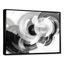 Encre blanche et noire - spirale abstraite, art mural encadré abstrait blanc