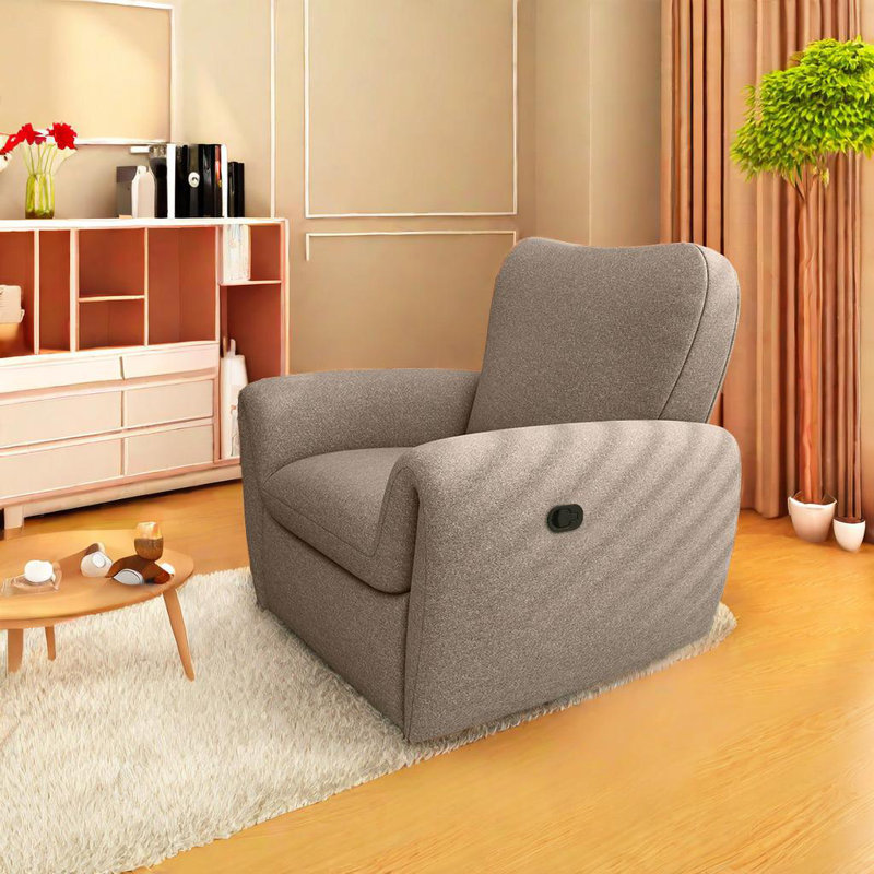 Fauteuil inclinable pivotant rembourré Noleen, Kaki