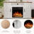 R.W.FLAME 47" Farmhouse Electric Fireplace TV Stand for TVs up to 55", 5100 BTU Heater, 3D LED Flame with 7-Level Brightness