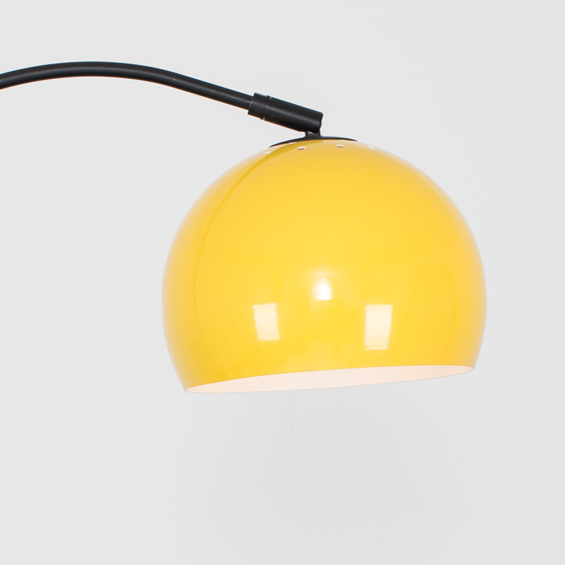 Derosier 152cm Arched Floor Lamp, Yellow, Black