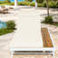 Chaise longue de patio moderne avec rangement, chaise longue de piscine en bois d'acacia