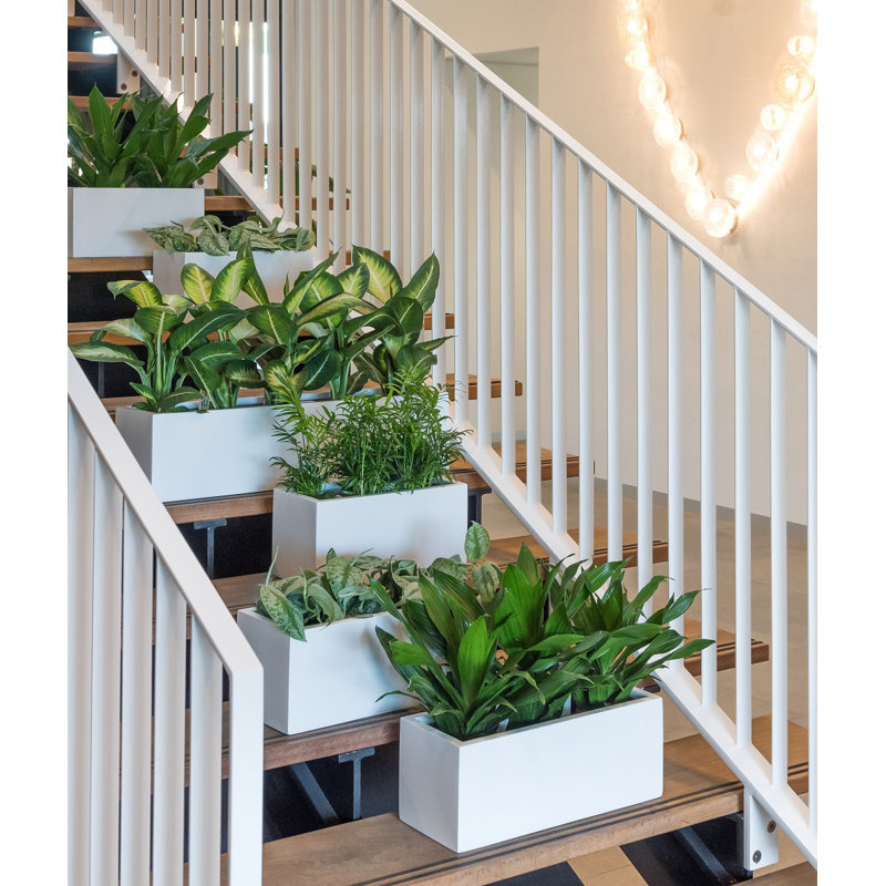 Planter Box, Matte White, 19.7" H x 7.9" W x 7.9" D