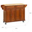 Chariot de cuisine avec plateau en bois massif Idlewild-790225198