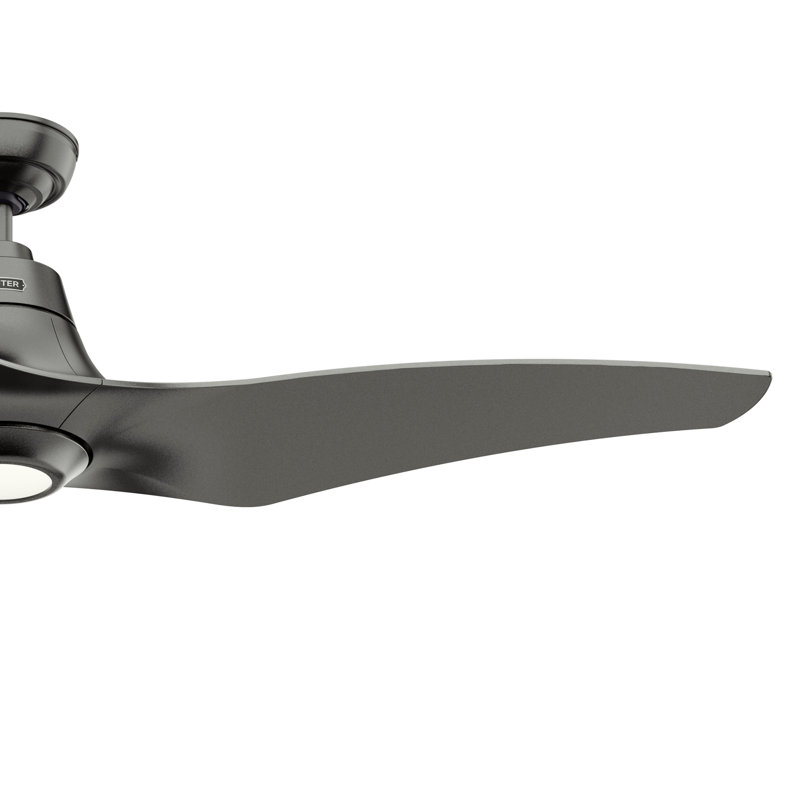 Hunter 60 inch Arwen ENERGY STAR® Damp Rated Ceiling Fan with LED Light Kit and Handheld Remote, 60, Black