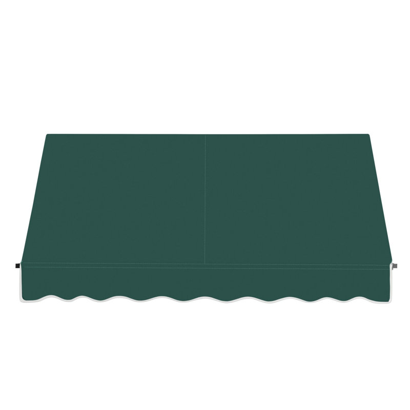 Awntech Santa Fe Acrylic Fabric Fixed Awning with Iron Rope Arms, 44" H x 124.5" W x 24" D, Forest