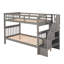 Lit superposé Twintwin avec garde-corps et rangement gris pour dortoir de chambre à coucher-541515520